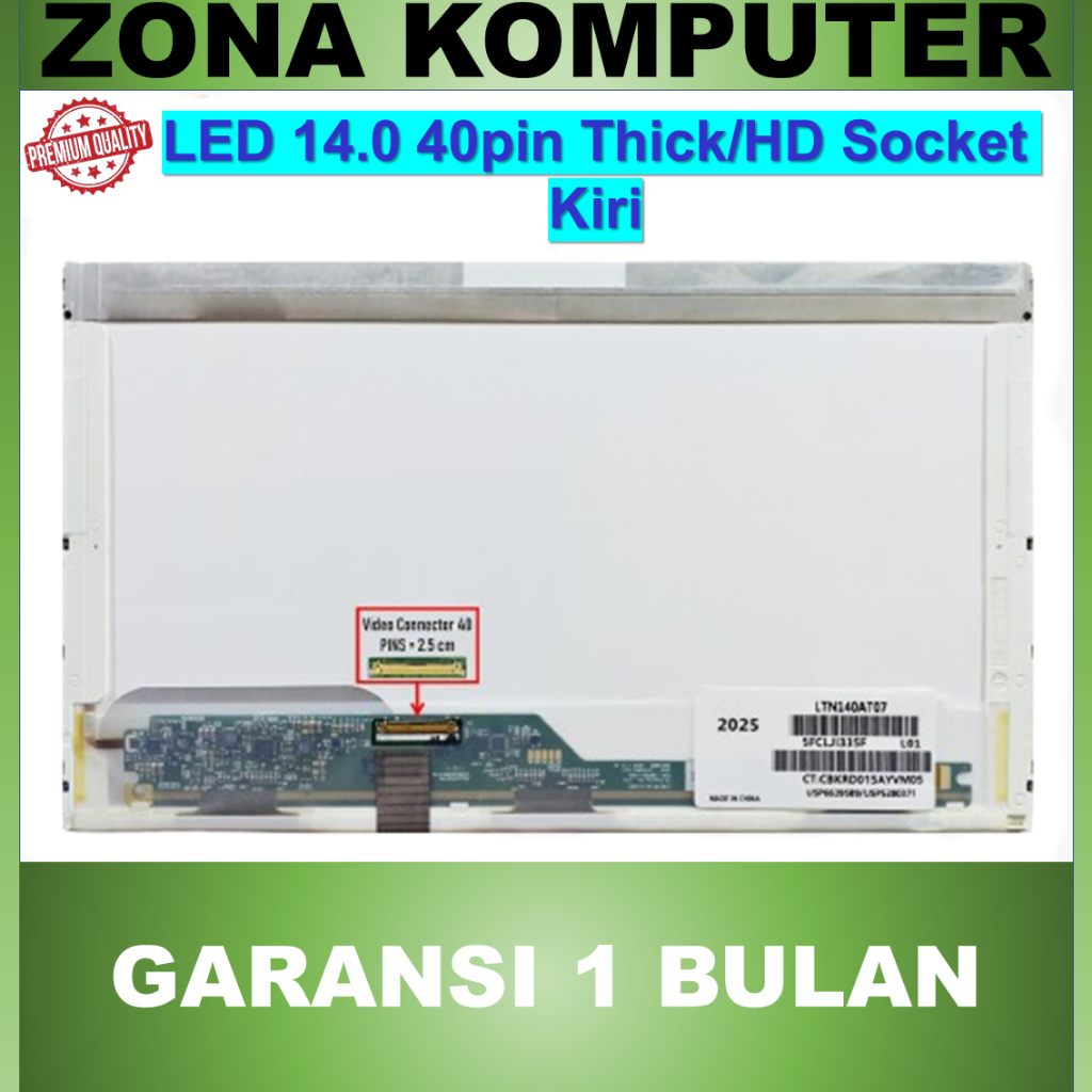 LCD LED Asus A45N A45V A45VD K401A K401I K40AB K40AE 14.0 14 นิ้ว 40 Pin 40pin หนา HD ไม่มีวงเล็บหู 