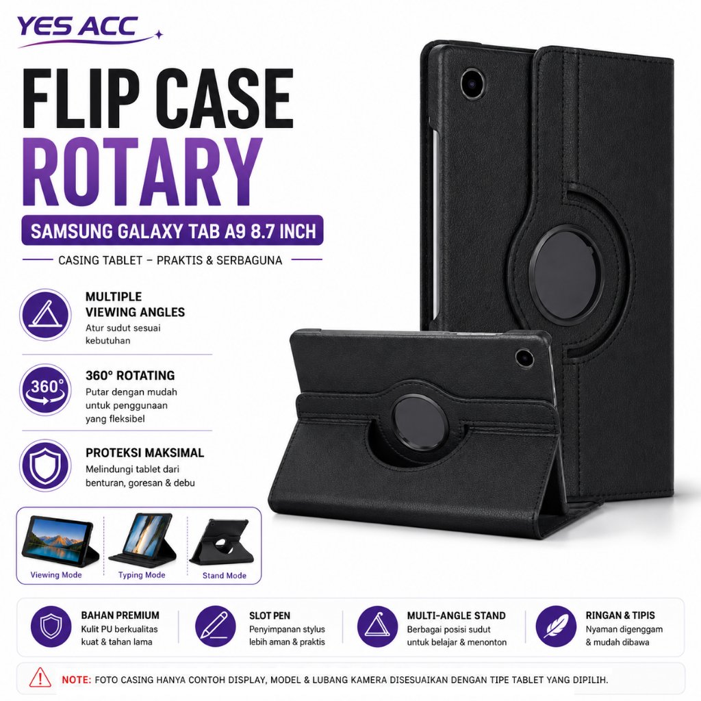 เคส Tab A9 8.7 Wi-Fi SM-X110 Galaxy Tab A9 8.7 LTE SM-X115 ปลอก Samsung A9 8.7 นิ้วฝาครอบหนังโรตารี