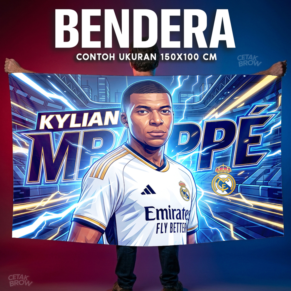 Kylian Mbappe Real Madrid France Los Blancos Flag Room Fans Ball