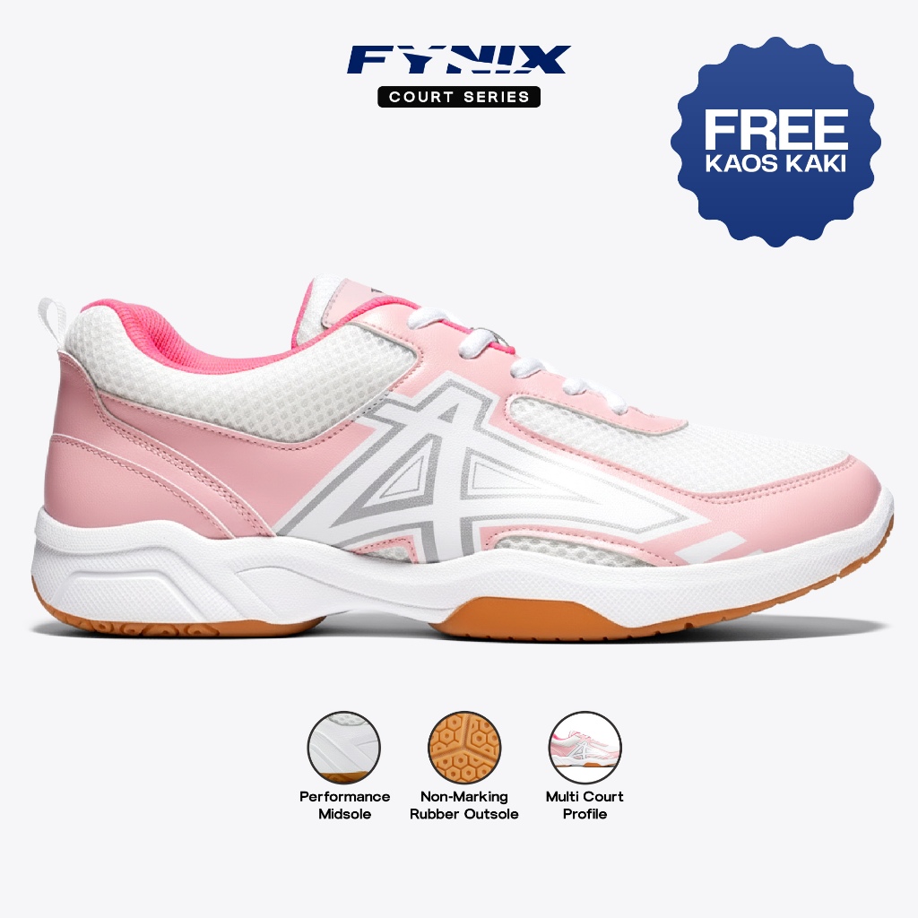 Oriza x Fynix Womens Shoes - Badminton Padel Tennis Le Manta White Pink Original Size 36-40