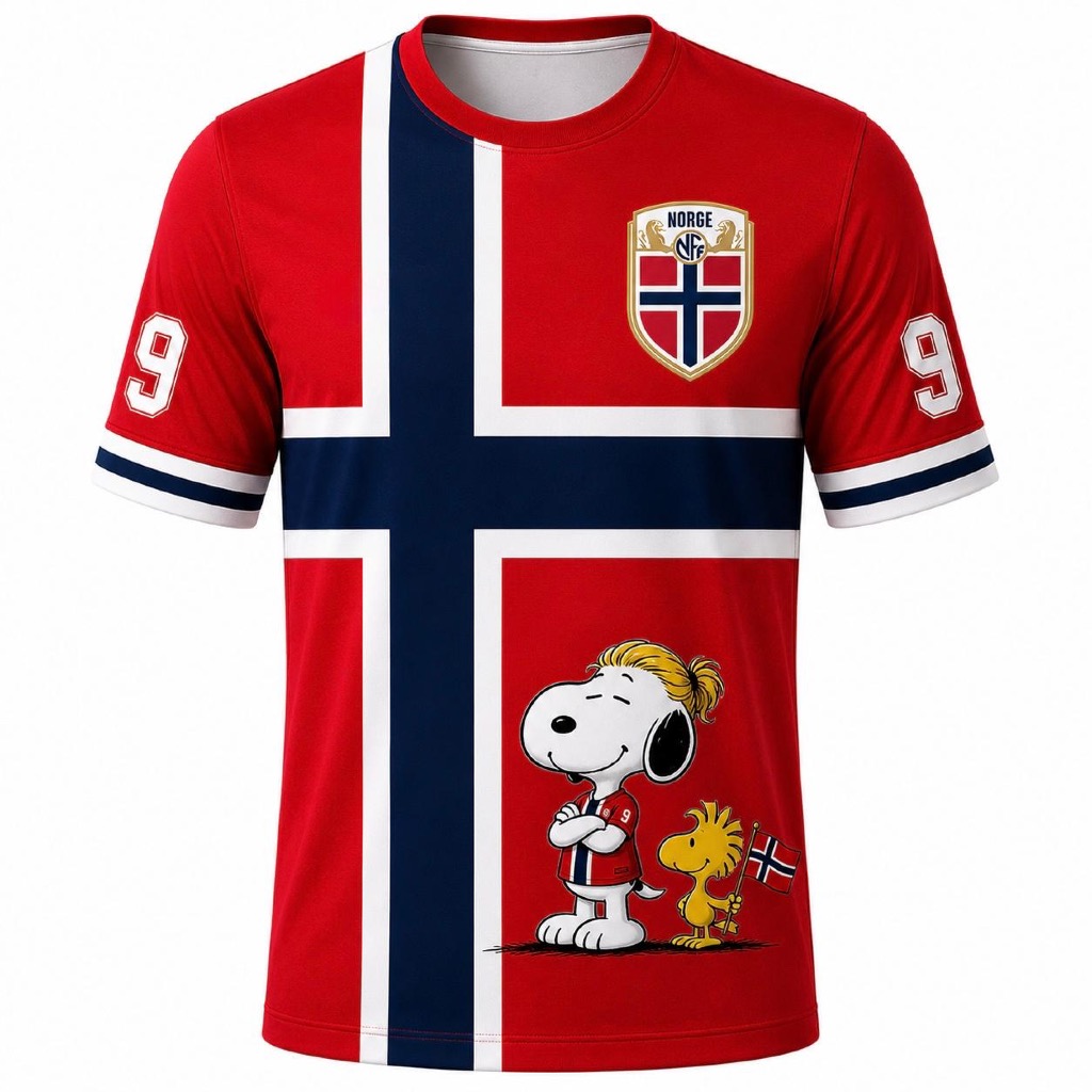 Blushfieldjerseys - SNOOPY HAALAND NORWAY 9 MODERN CLASSIC TRENDY RETRO UNISEX JERSEY