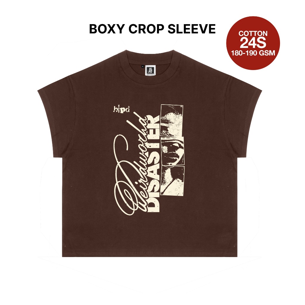 HLPDWorld Weird Boxy Crop Sleeve Tshirt เสื้อยืดผู้ชายและผู้หญิง - กล่อง