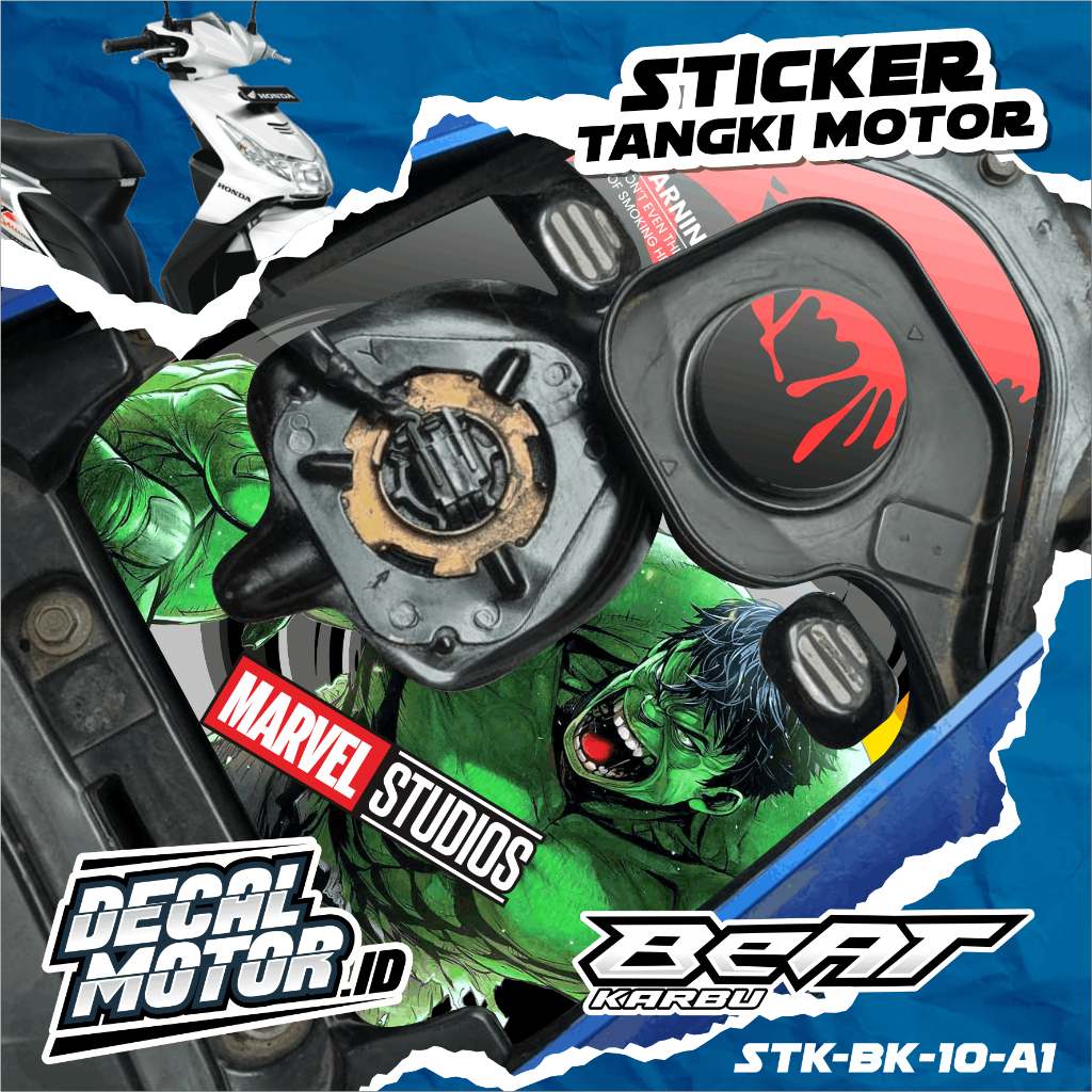 สติ๊กเกอร์ถังน้ํามันคาร์บูเรเตอร์ Honda Beat 2008-2012 Hulk Sporty Full Color Motif พร้อมใช้งาน - สต