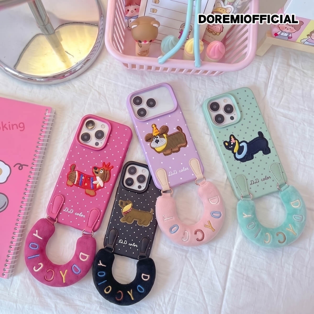 ฟรี PILLOW CHARM LOVELY PUPPY MOTIF 3D CASE LYCHEE CANDY สําหรับ INFINIX SMART 8 9 10 10 + 20 HOT 9 