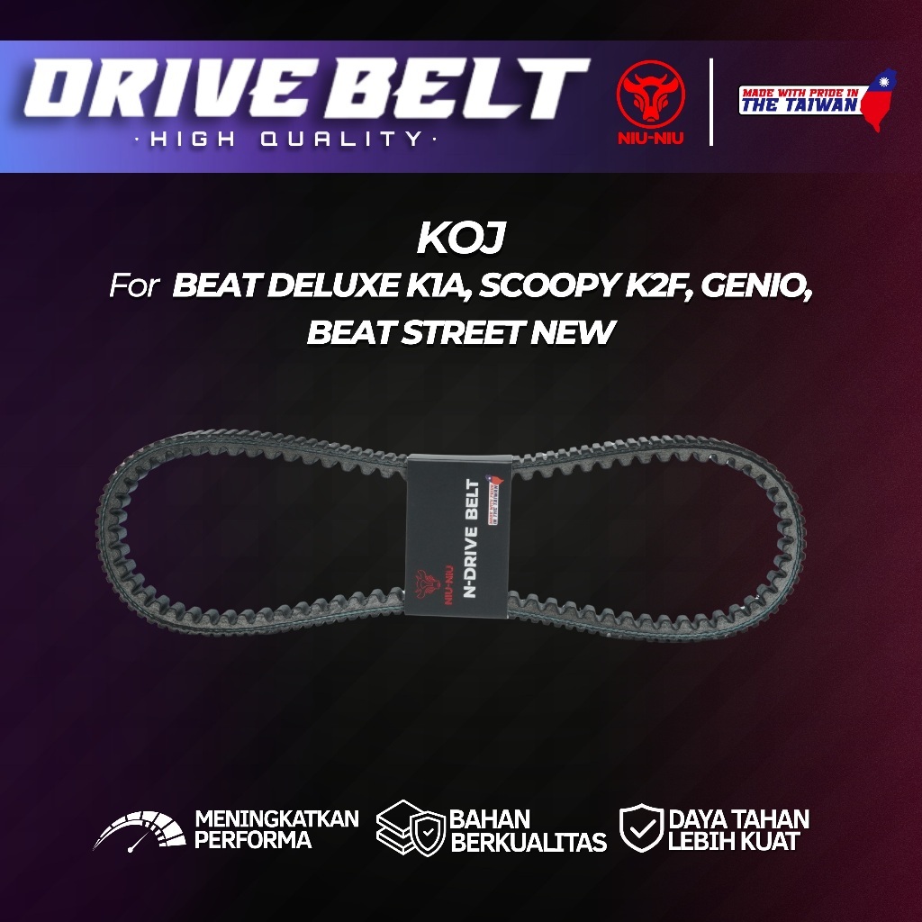 NIU-NIU TAIWAN RACING PART KEVLAR CVT BELT HONDA K0J BEAT DELUXE K1A SCOOPY K2F GENIO BEAT STREET ให