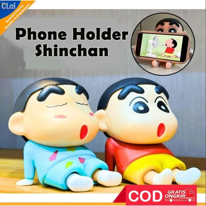 HP (CLAI) Phone Stand Holder Shinchan Mobile Phone Holder Toy Display Toy Figure