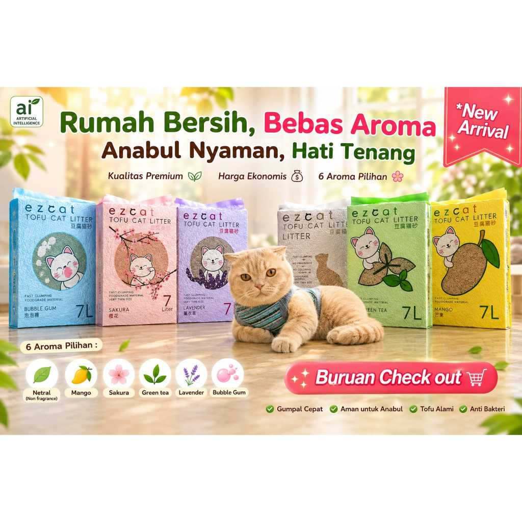 EZCAT TOFU CAT SAND LITER 7L CAT SAND