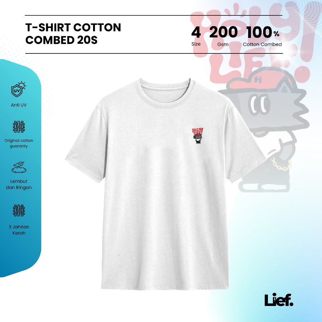 Lief - เสื้อยืด Holy Unisex Regular White Cotton Combed 20s