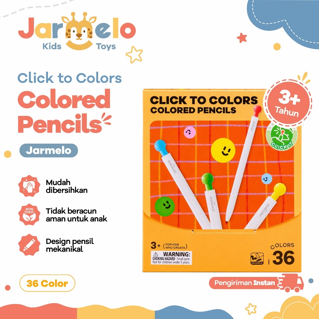ดินสอสี Jarmelo 36 สี – ดินสอสีสําหรับเด็กสําหรับการวาดภาพและระบายสีของเล่นเพื่อการศึกษา Art Creatio