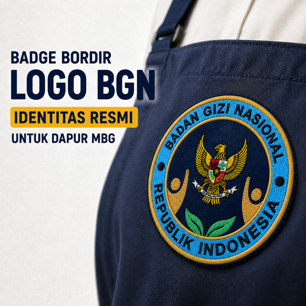 UNIWORKS National Nutrition Body โลโก้เย็บปักถักร้อย Bet BGN Patch ครัวสัญลักษณ์ MBG เส้นผ่านศูนย์กล