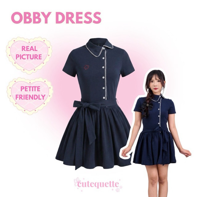 OBBY DRESS | ชุดเดรสมินิโปโลผู้หญิงพร้อมกระโปรงจับจีบคอปกเข้ารูปสไตล์เกาหลี Preppy Tennis Campus - c
