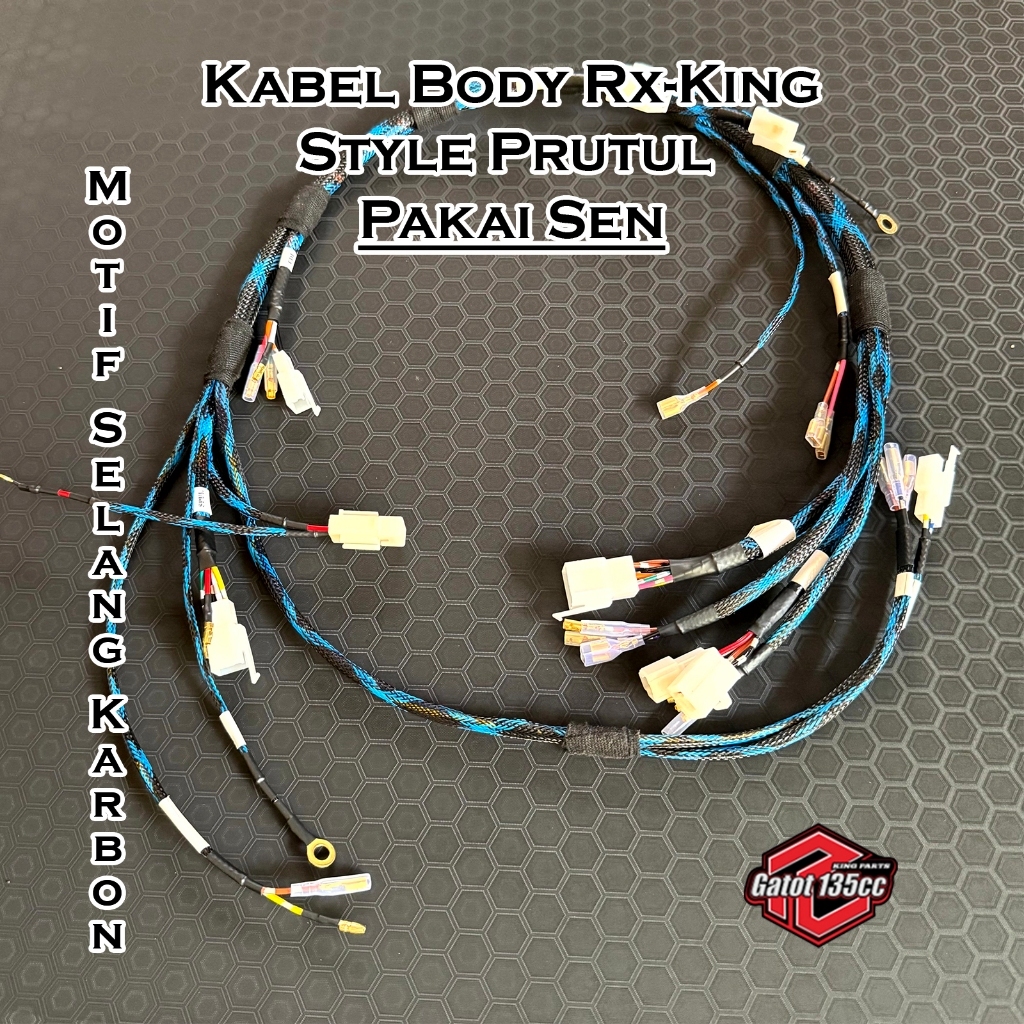 Rx king DC SEMI PRUTUL body cable CAN BE SENT และ horn ไม่มีสายวัดความเร็ว BLUE CARBON FIBER motif