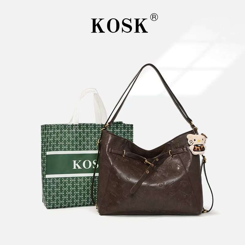 KOSK Womens 2-in-1 Shoulder Bag, Simple Fashion Campus Bag - 7372