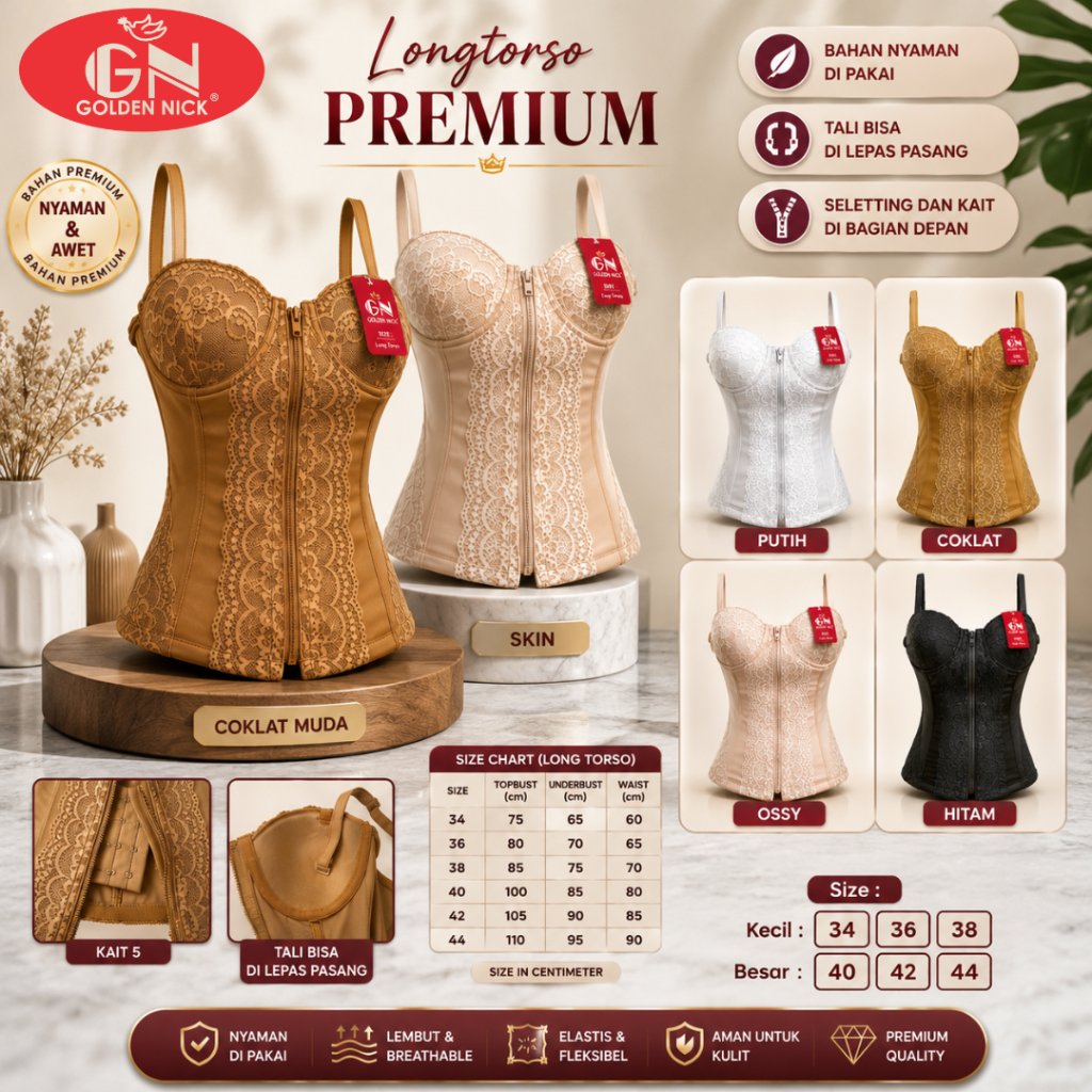 Golden Nick -Longtorso Slimming LT SB002 เครื่องรัดหน้าท้องระดับพรีเมียม | ชุดชั้นในยกทรงกระชับสัดส่