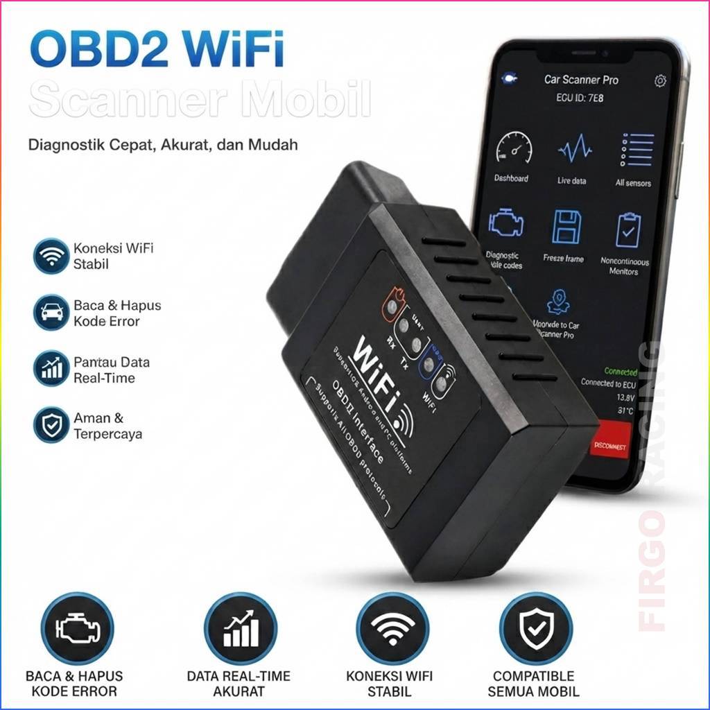 เครื่องสแกนเนอร์รถยนต์ OBD2 WiFi ELM 327 เครื่องอ่านรหัสวินิจฉัย ELM327