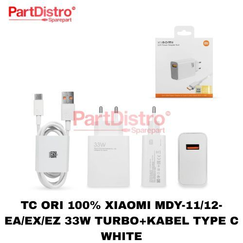 TC ORIGINAL 100% XIAOMI MDY-11/12-EA/EX/EZ 33W TURBO+TYPE C สายสีขาว
