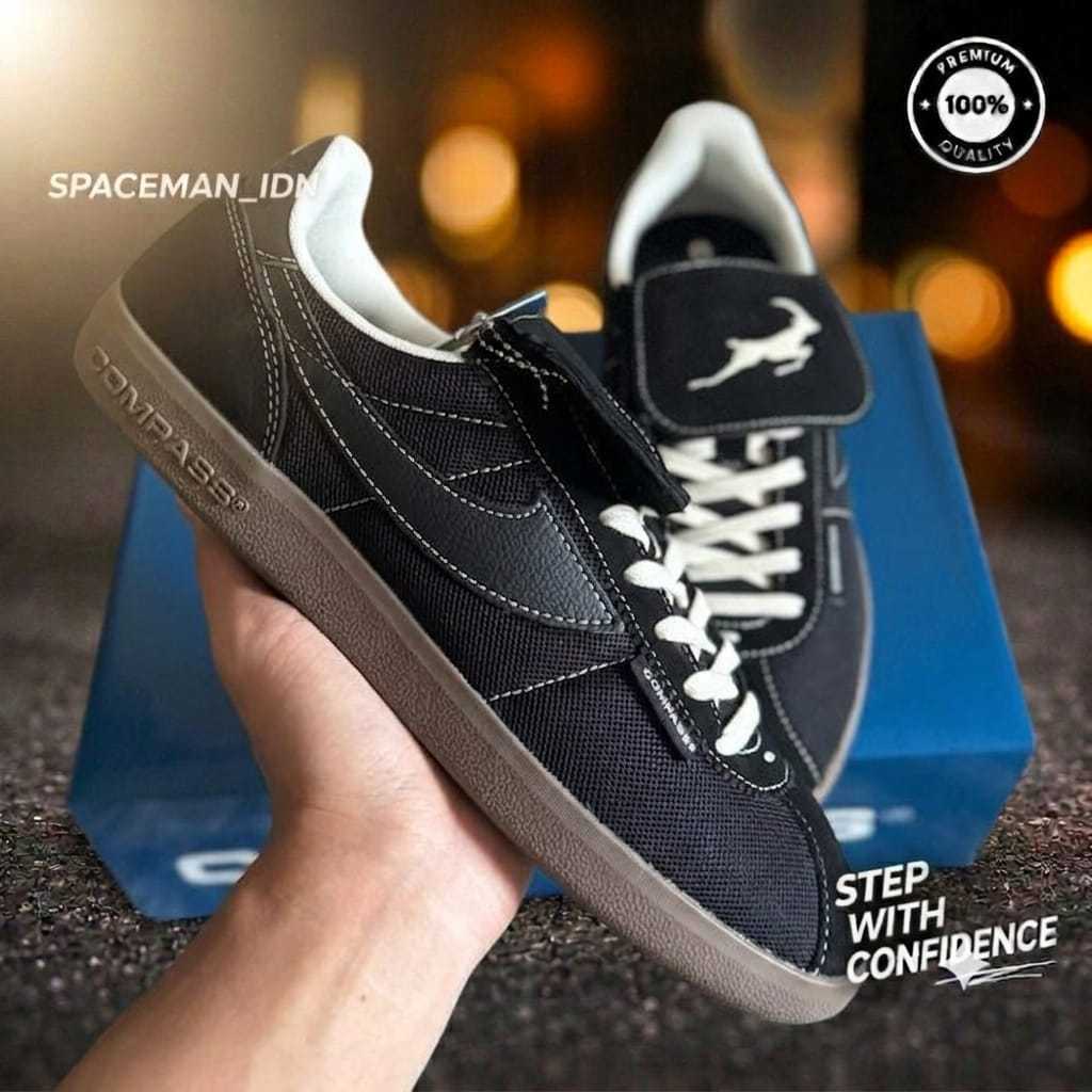 Compass Black Home Away School Shoes เหมาะสําหรับผู้ชายและผู้หญิง