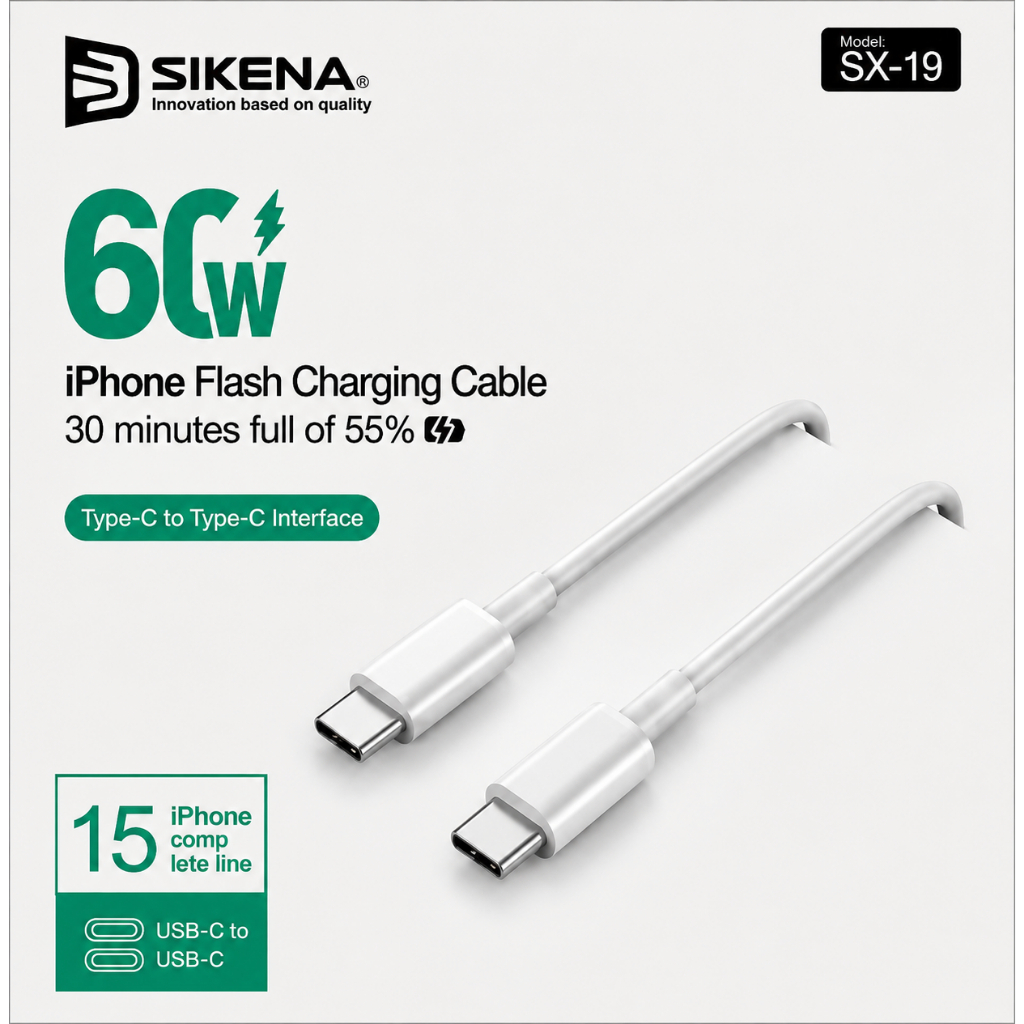 Sikenai SX-19 Type C to Type C Fast Charging Data Cable / C to C Fast Charging Cable