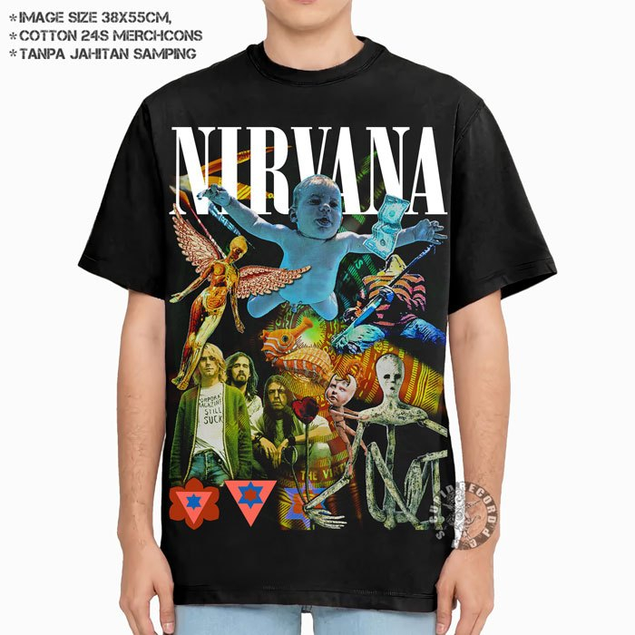 Nirvana Band T-shirt Rock Grunge Bootleg เสื้อยืด Unisex - อัลบั้ม
