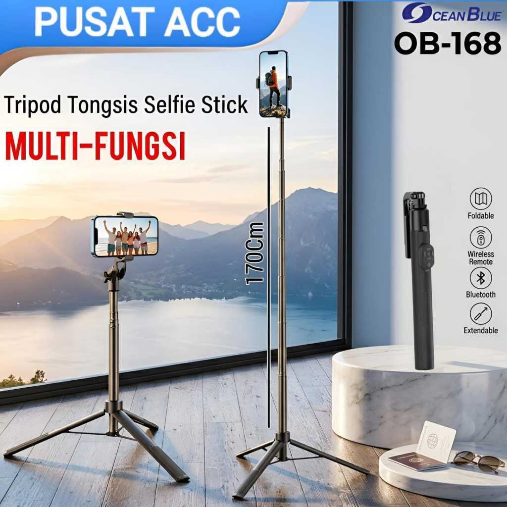 Tongsis ขาตั้งกล้อง Content Creator OB168 170 ซม.Selfie Stick Holder Hp Remote Shutter