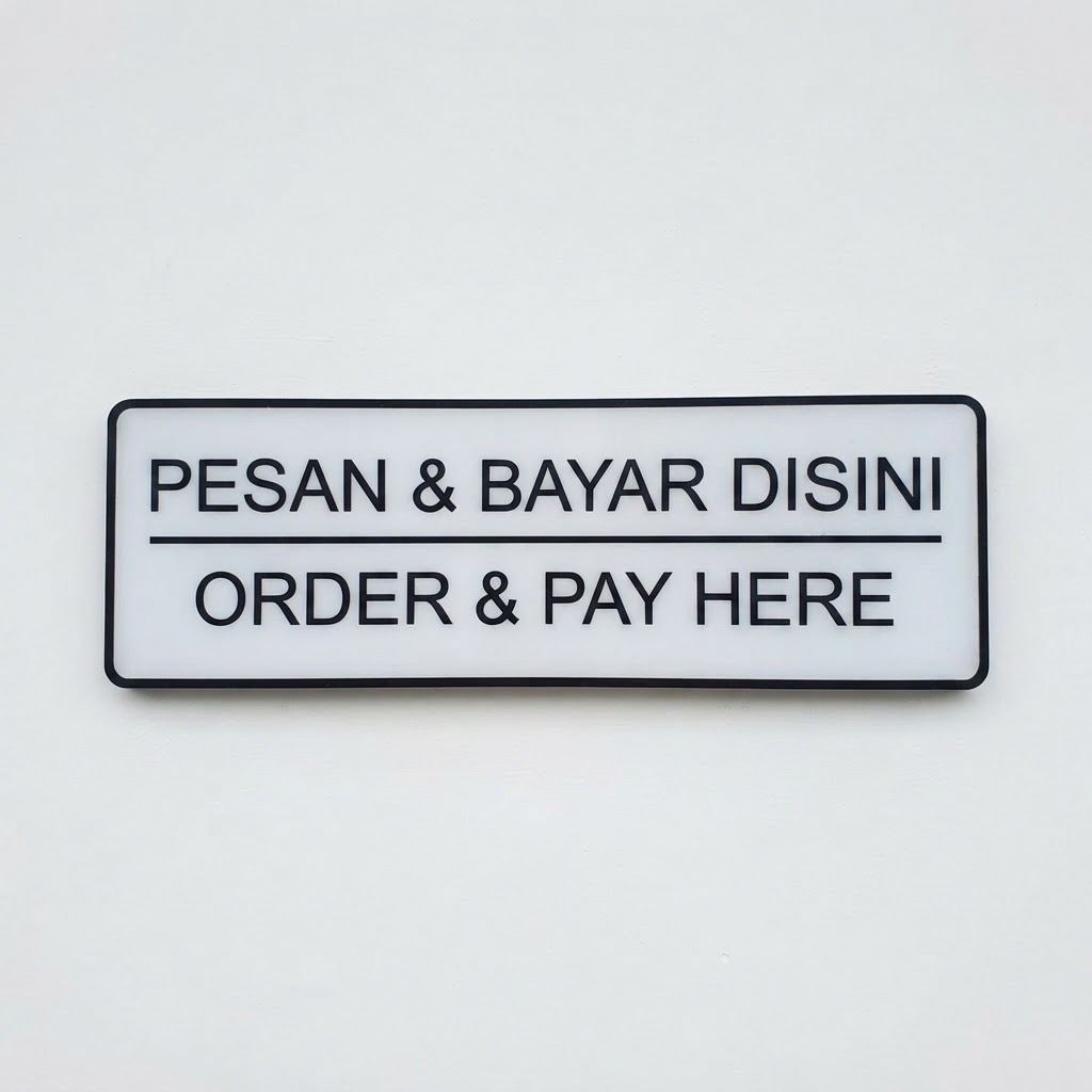 ป้ายอะคริลิค Order และ Pay Here