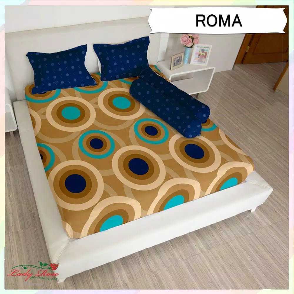 ผ้าปูที่นอน Lady Rose Queen B4 160x200 พร้อมหมอน 4 ใบ และหมอนข้าง 2 ใบ - Roma