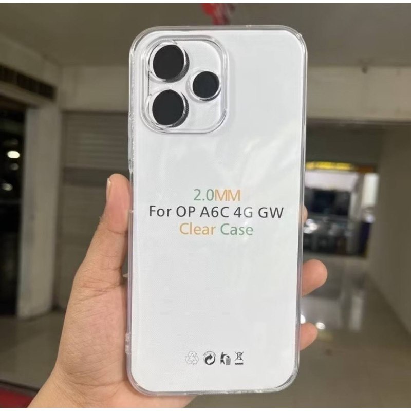 Softcase Clear 2.0mm Clear Case เข้ากันได้กับ Oppo A6C 4G