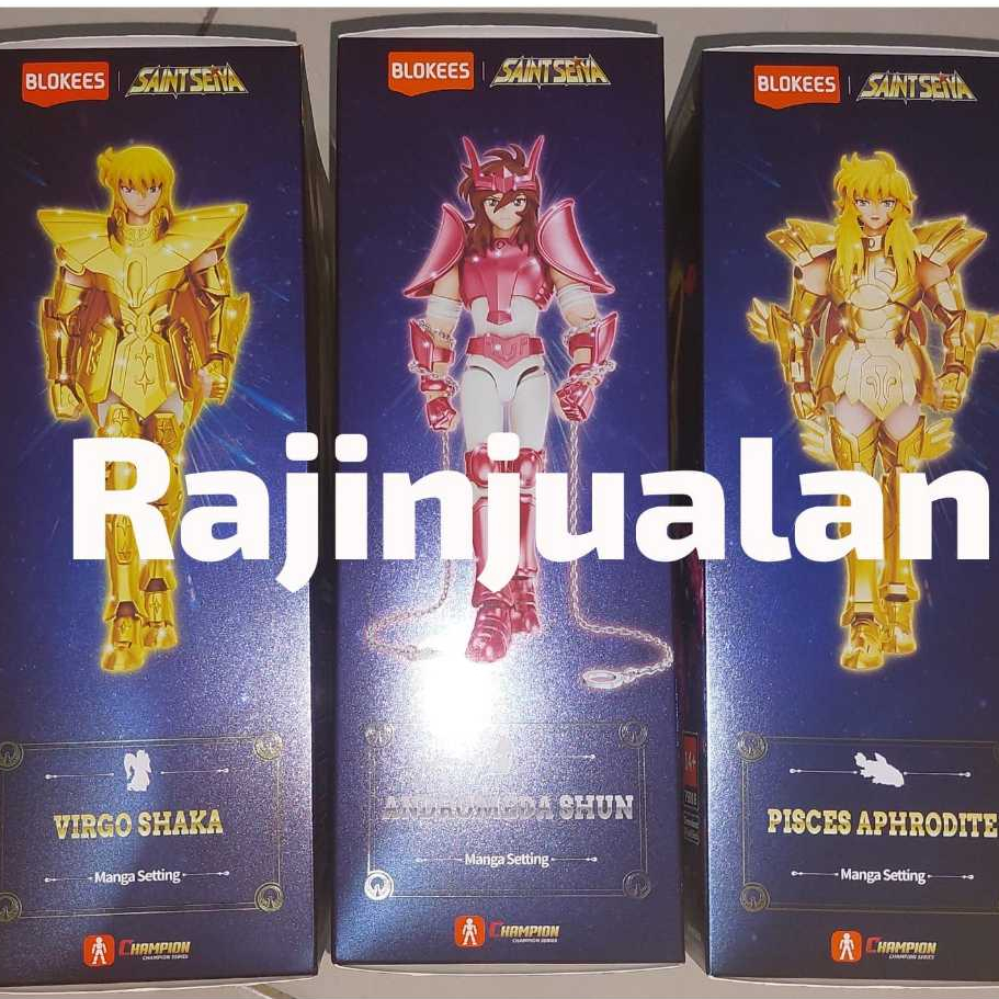 Saint seiya x Blockees แชมป์คลาส PISCES aphrodite / ANDROMEDA shun / VIRGO shaka ชุดโมเดลแอ็คชั่นฟิก