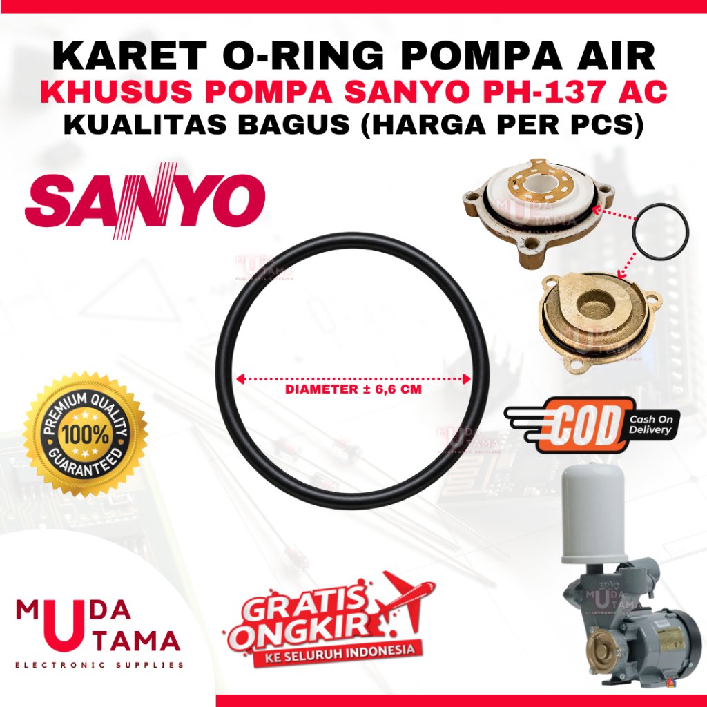 SANYO PH137AC PH 137 ปั้มน้ํา AC ซีล IMPELLER - SANYO PH 137AC ปั้มน้ําซีลยาง - SANYO 137AC SPARE PA