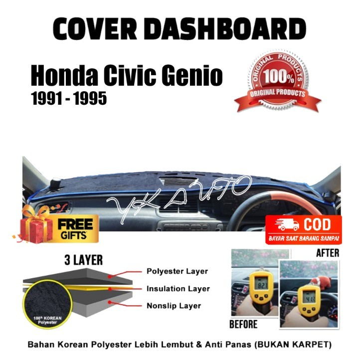 Honda Civic Genio Premium Dashboard Cover Civic Genio Gen5 Dashboard Cover YK AUTO Dashboard