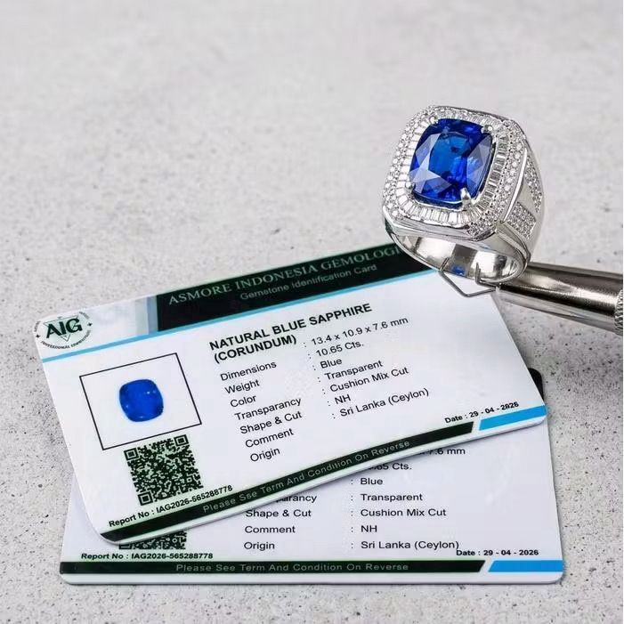 MATA Natural royal blue arome chusion sri lanka ceylon แหวนเงิน tepper full eyes memoi AGI Lab