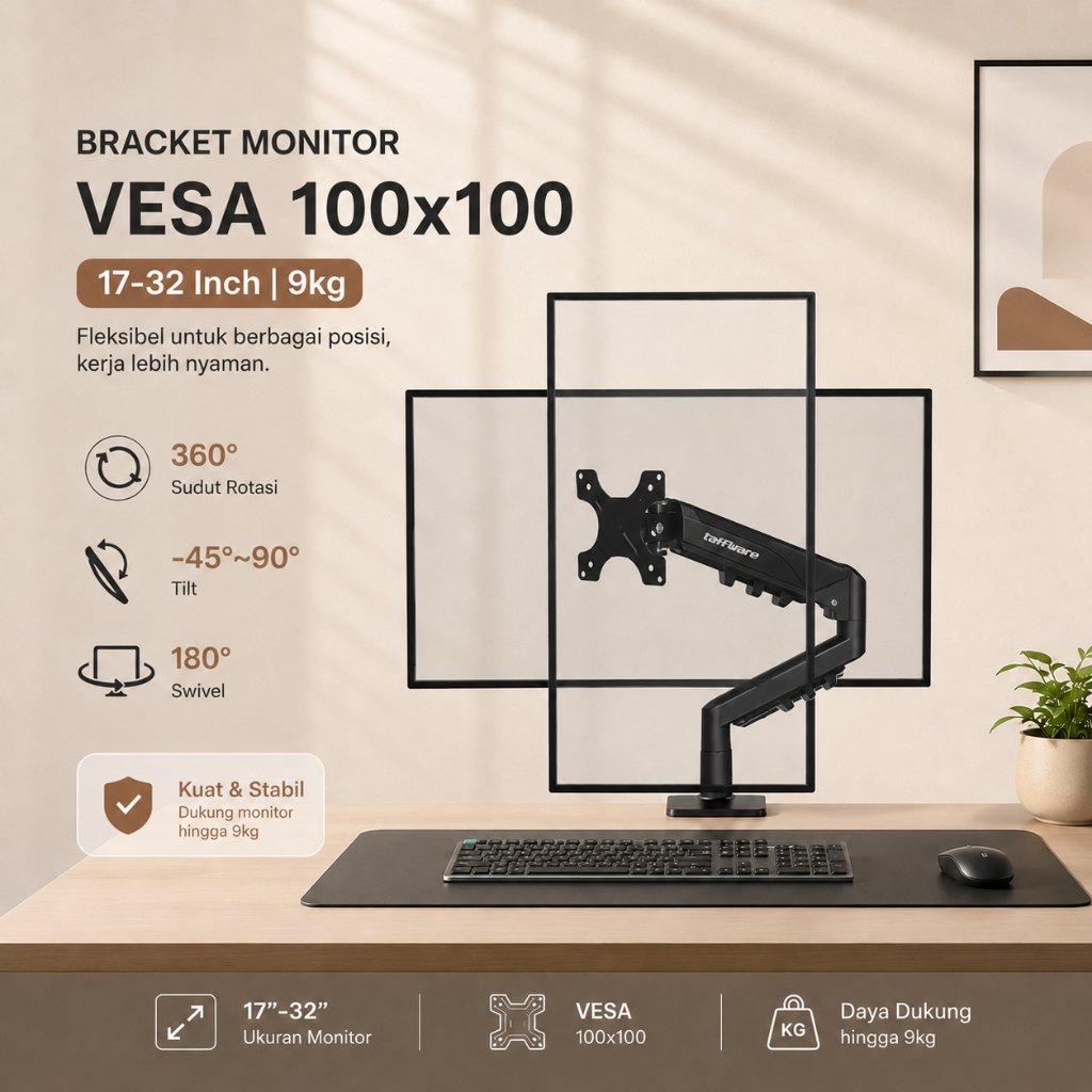 Taffiffware F-80 Bracket Taffware F80 Table Mount Clamp VESA 100x100 17-32 นิ้วทีวี F80