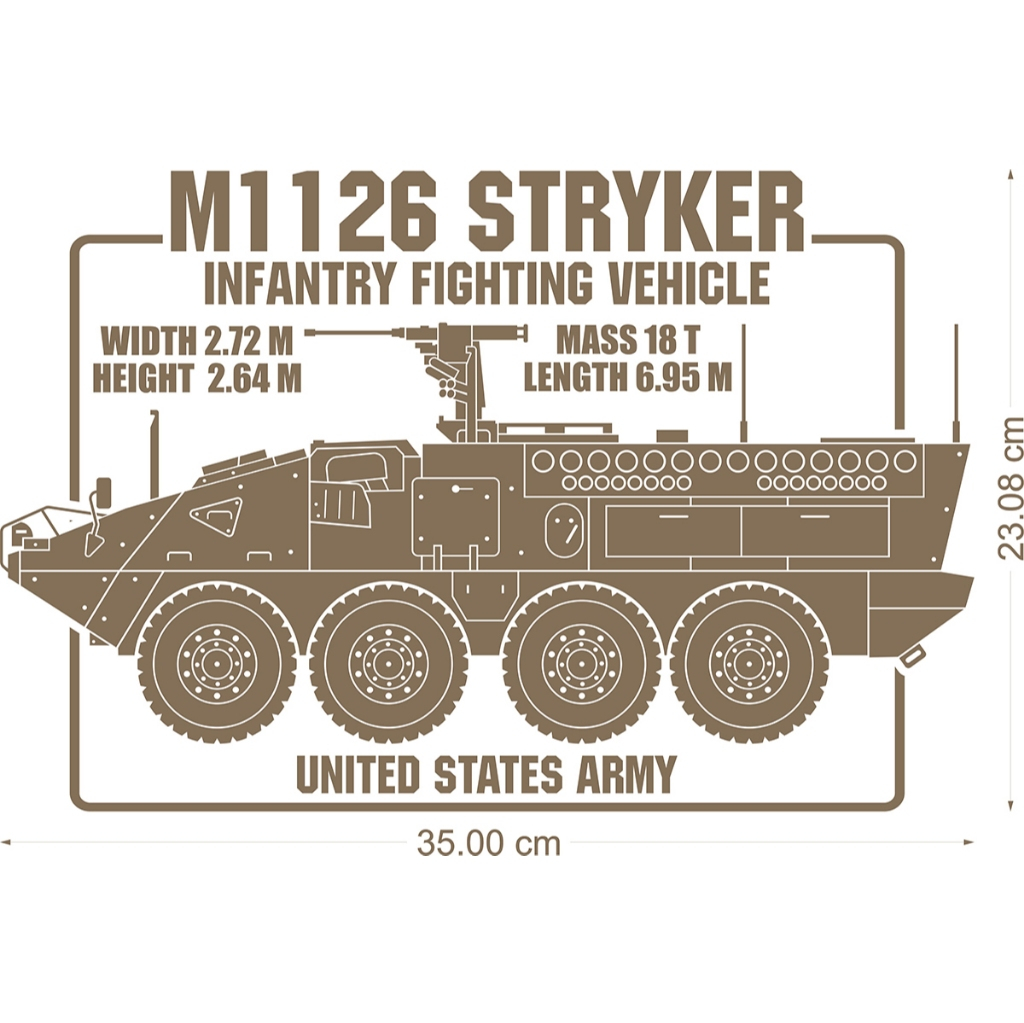 M1126 Stryker Infantry Fighting Vehilce พร้อมสถานีอาวุธระยะไกล (สติกเกอร์ตัด/สติ๊กเกอร์รูปลอก)