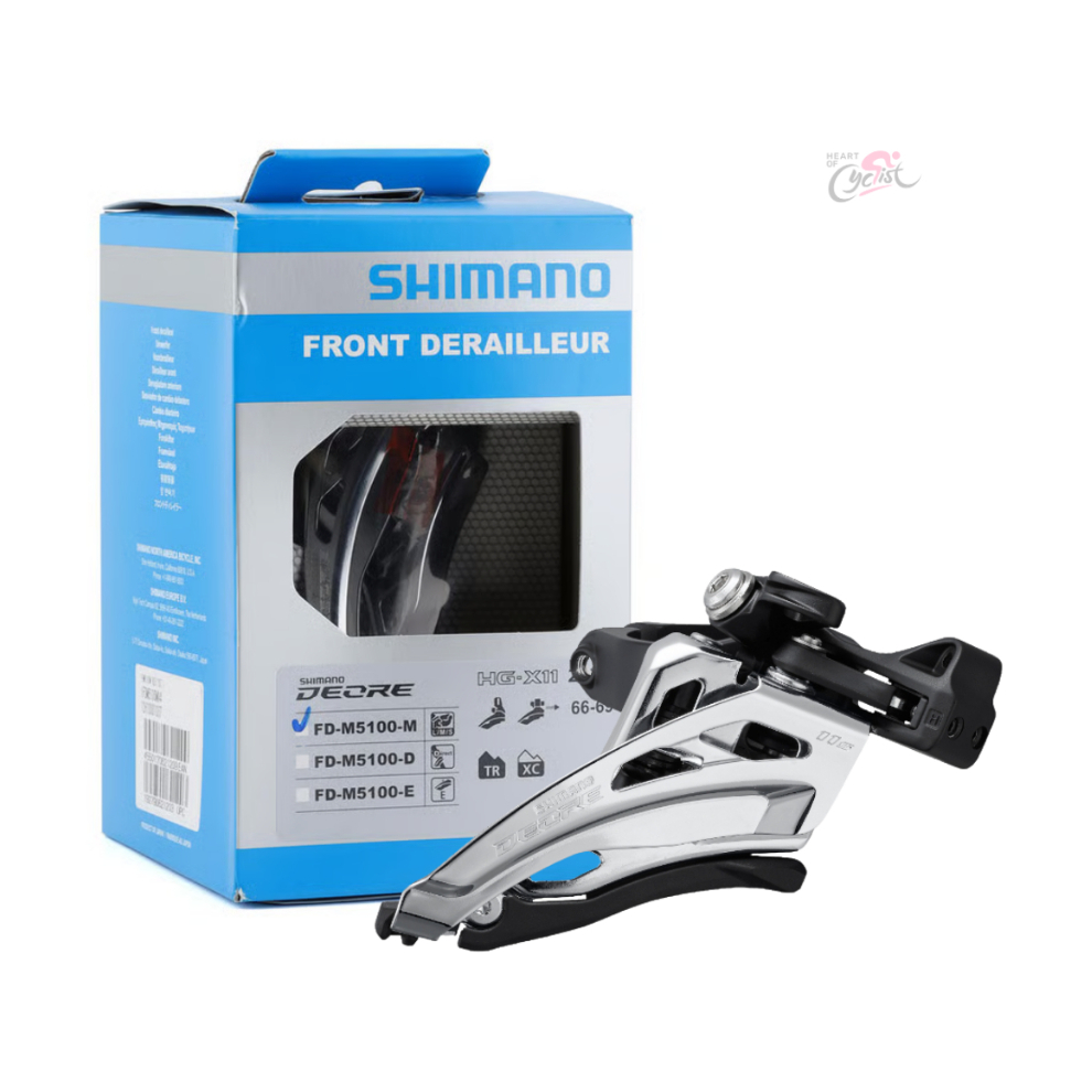 FD ตีนผีหน้า Shimano Deore M5100-M สวิงข้าง 2 สปีด มือดึง FD M 5100