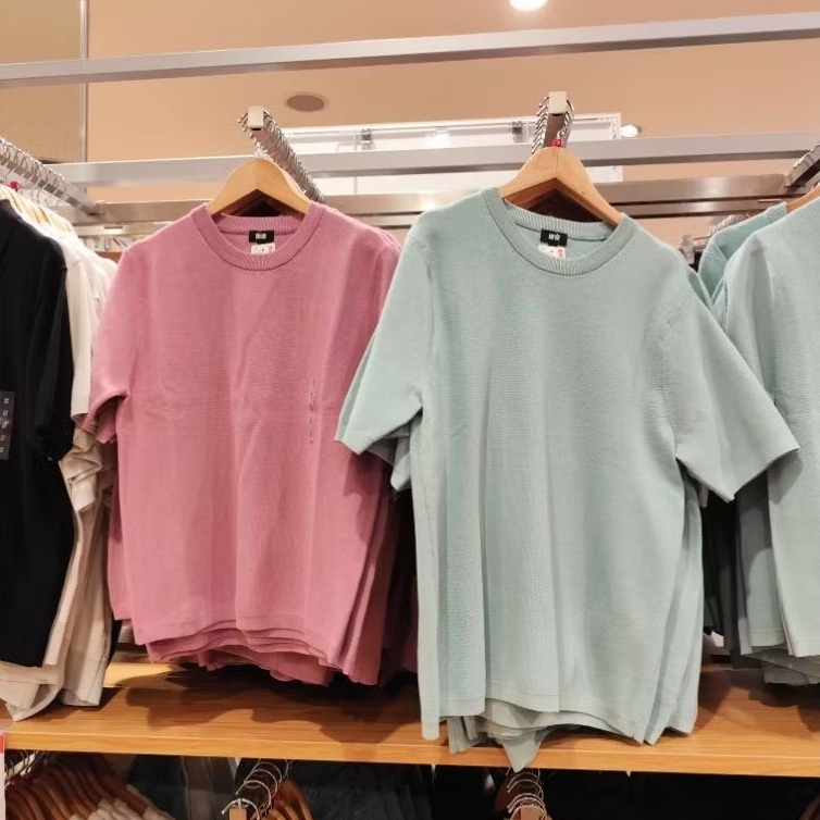 เสื้อสเวตเตอร์แขนสั้นผู้ชาย Uniqlo Milano Rib Washable (Unisex)