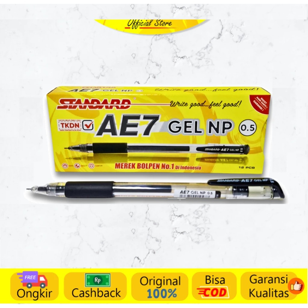 (12 ชิ้น) ปากกาเจลมาตรฐาน Np AE7 / ปากกา AE7 Office