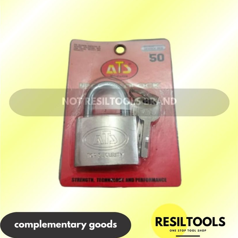ATS กุญแจคอสั้น 50 มม.เหล็กเหล็กบ้านโกดังรั้วล็อค 4 ชิ้นสแตนเลส Anti-Leak Key