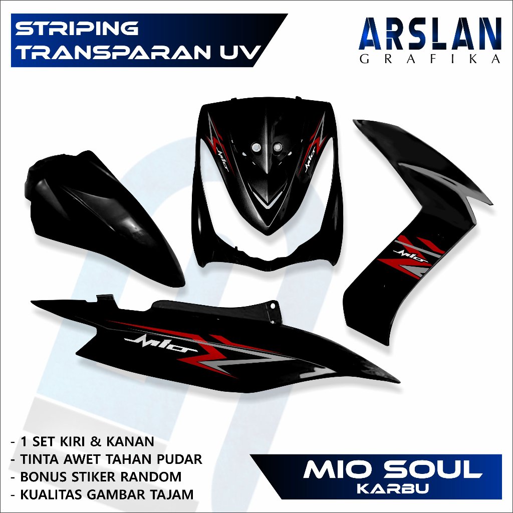 UV Transparent Striping Mio Soul คาร์บูเรเตอร์ / สติ๊กเกอร์ใส UV Mio SOUL KARBU 125 VIS Design