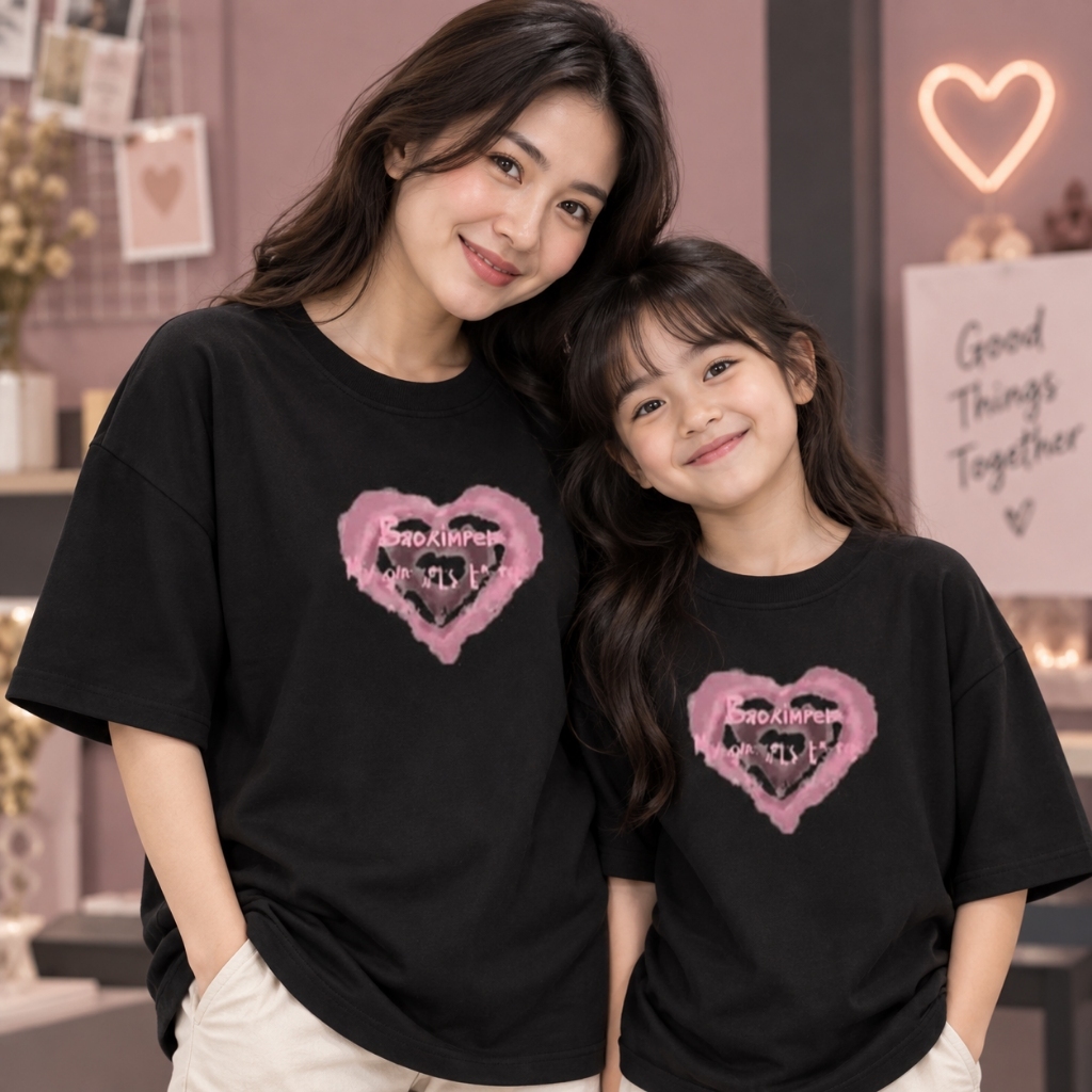 KATUN [ผ้าฝ้าย Graffiti Heart Pattern]เสื้อยืดผู้หญิงลําลอง Oversize หวานล่าสุด |