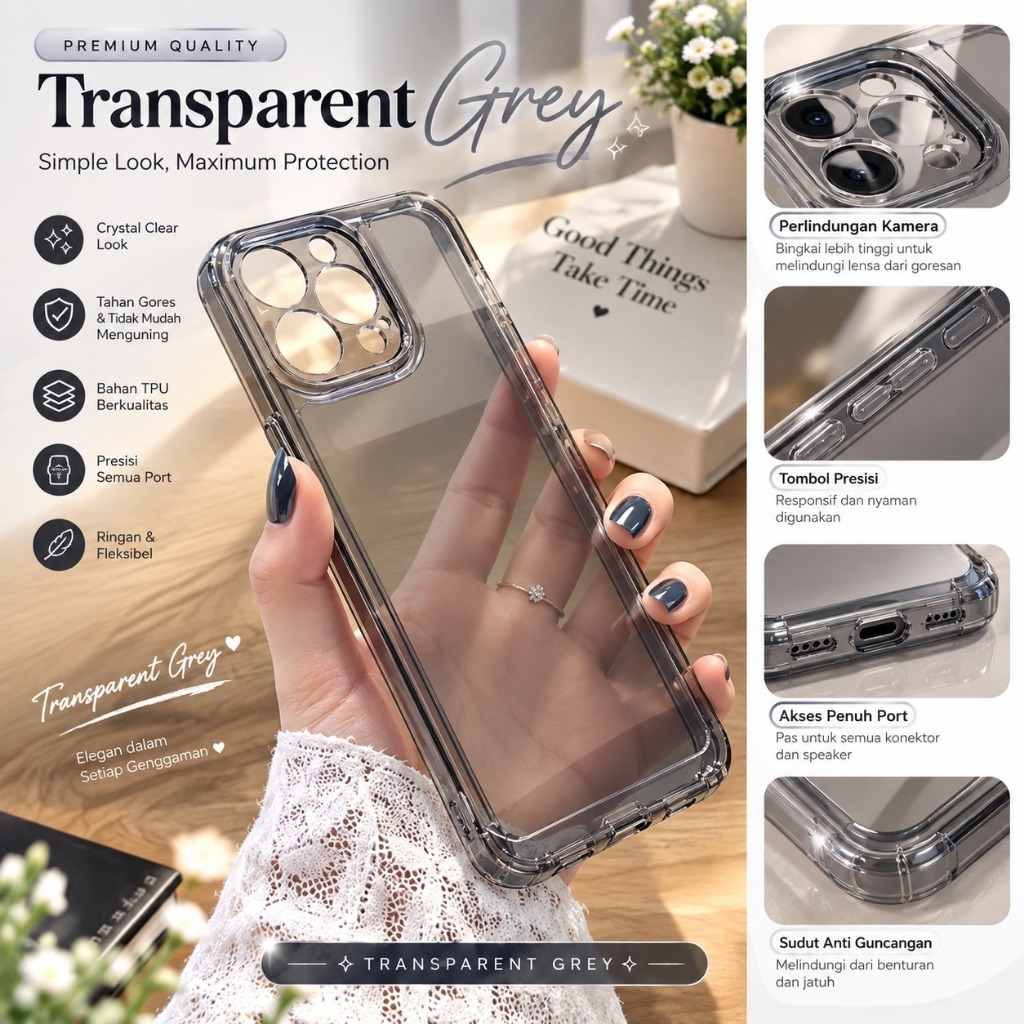 [ Xiaomi mi 13T/Mi 13T PRO/mI 10T/MI 10T PRO/MI 11 LITE/MI 11T/MI 11T PRO ] Space Grey Transparent S