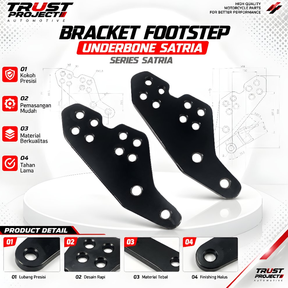 Kawahara PNP Satria FU FI วงเล็บใต้กระดูก 8 มม.ความหนา Satria FuFi Footstep อะแดปเตอร์ - Kawahara Racing