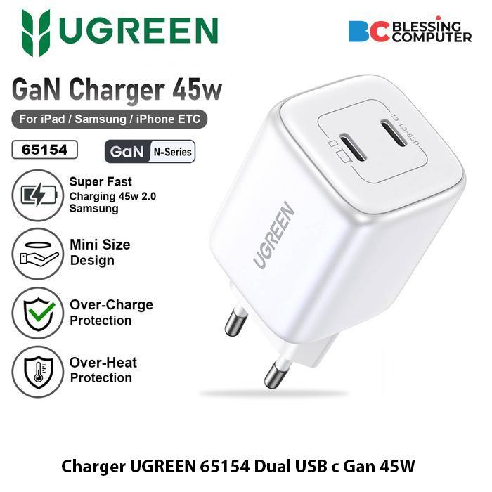 เครื่องชาร์จ UGREEN 65154 Dual USB c Gan 45W