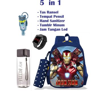 พรีเมี่ยม !! กระเป๋าเป้สะพายหลังเด็กผู้ชาย 5-ใน-1 แพ็คเกจสํา…