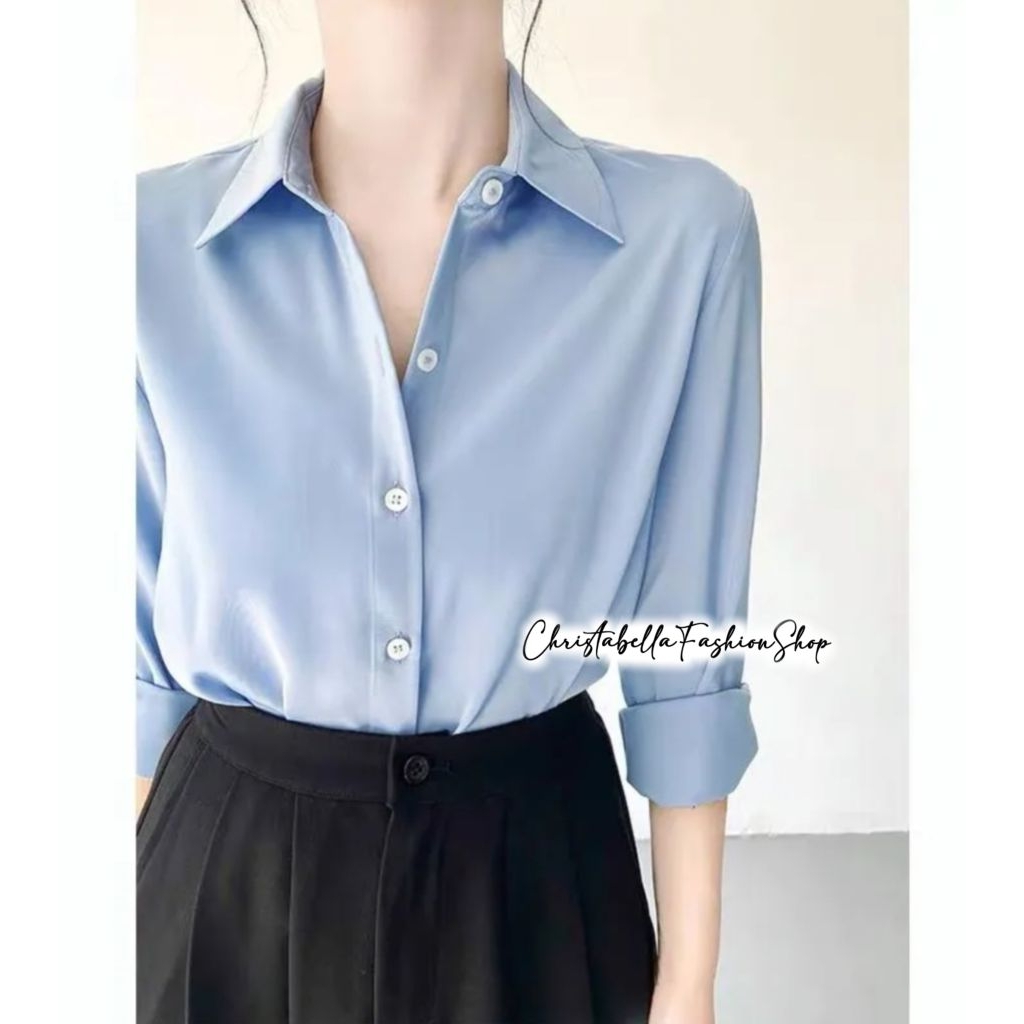 KEMEJA เสื้อเชิ้ตธรรมดาผู้หญิง Sizes ML XL XXL 3XL 4XL 5XL