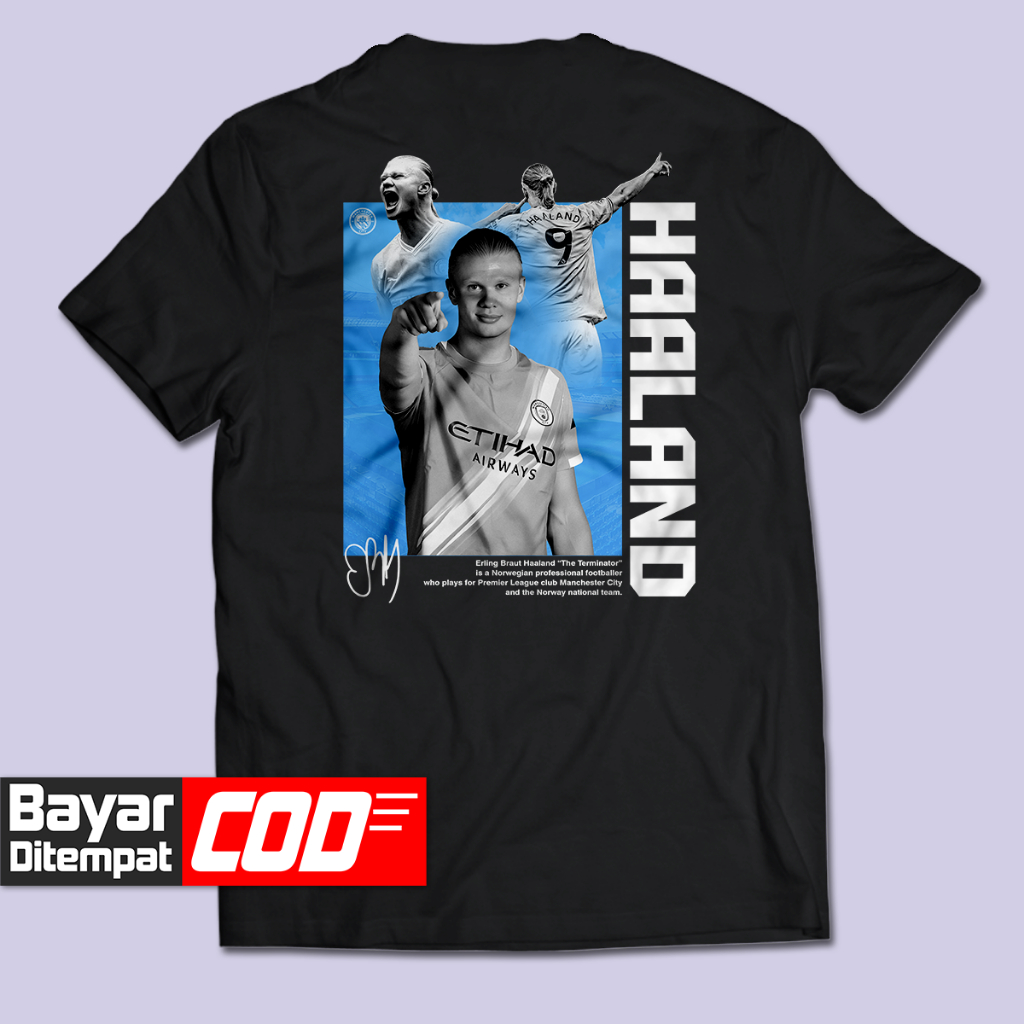 ERLING HAALAND MAN CITY เสื้อยืดสุนทรียศาสตร์เรียบง่าย