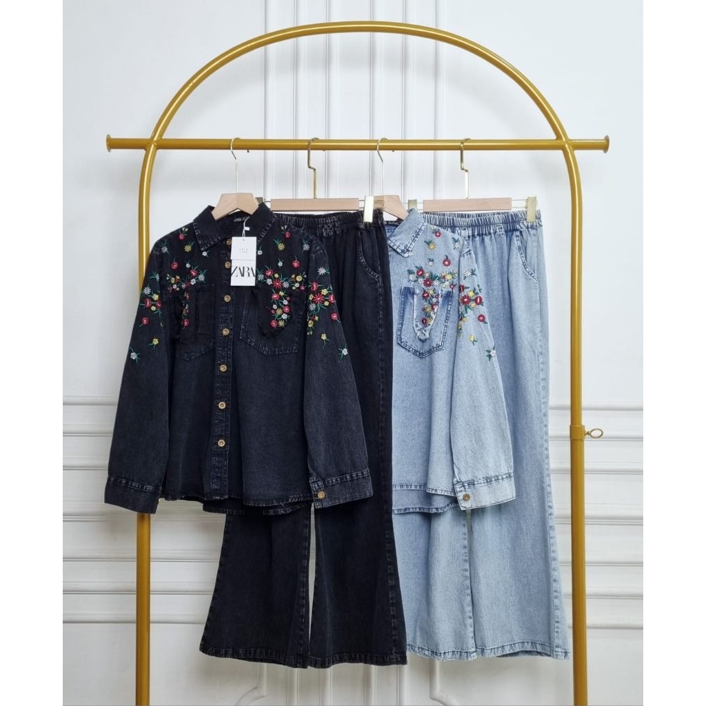 KEMEJA Zara jeans shirt