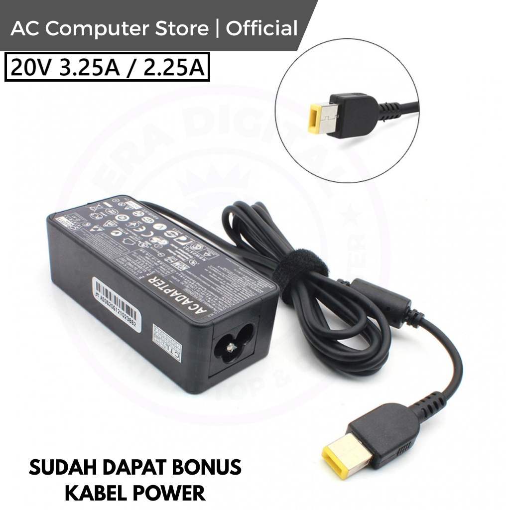 ที่ชาร์จ THINKPAD 20V 3.25A USB ADAPTER IDEAPAD 20V 3.25A X240 X240S X250 X260 X270 Z50 Z50-70 Z50-7
