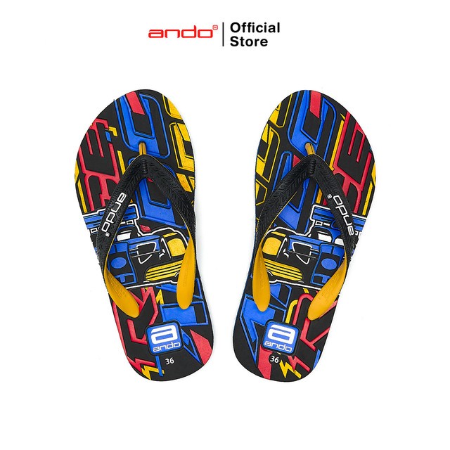 Ando รองเท้าแตะวัยรุ่น Aoshi อย่างเป็นทางการ - สีดํา/เหลือง
