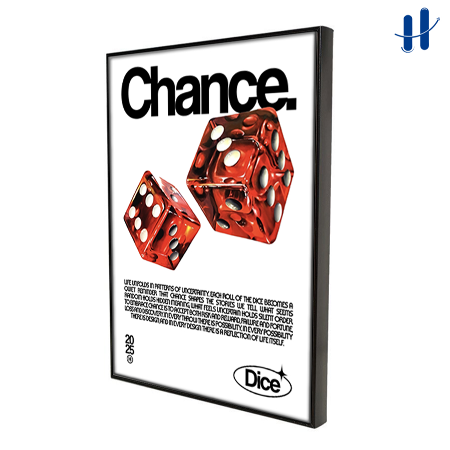 Haydecor โปสเตอร์กรอบ Aesthetic Chance Dice Wall Art ตกแต่งห้องนั่งเล่นและตกแต่งห้อง