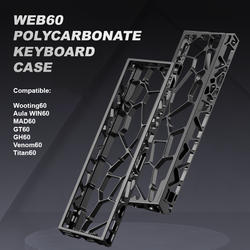 Nekomech WEB60 Custom 60% POLYCARBONATE Gaming Keyboard Case DIY สําหรับ Wooting 60HE+ / GH60 / TOFU